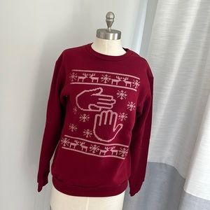 High five threads Michigan hand print Christmas sweatshirt